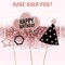 36 Pcs Gold Birthday Photo Booth Props, Large Gold Birthday Party Photobooth Props with Glitter for Woman Parties Supplies(Black, Rose Gold)